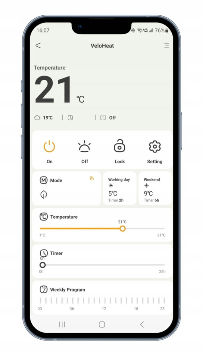 Promiennik ciepła Thermeco VeloHeat 2000W WiFi - obrazek 4