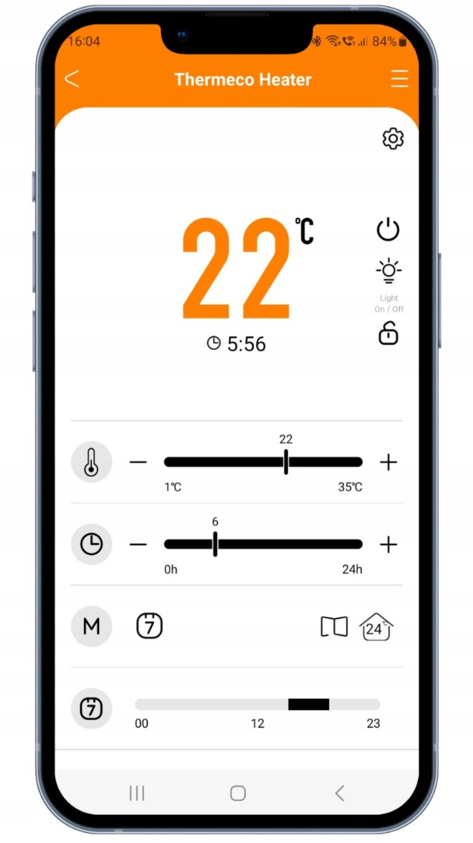 Elektryczny grzejnik ścienny Thermeco Simpla 20+ WiFi - obrazek 4