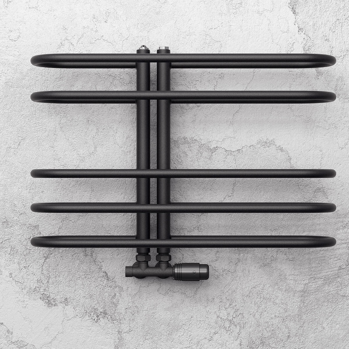 Grzejnik łazienkowy Level 550x600 mm BIAŁY MAT - obrazek 3