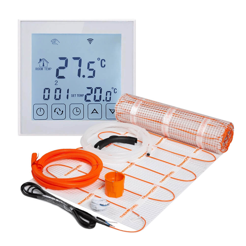 Zestaw ogrzewania podłogowego 1m2 + regulator programowalny TVT31 z WiFi