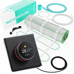 Zestaw ogrzewania podłogowego ECO 8m2 + regulator programowalny H20 WiFi-H20 Czarny