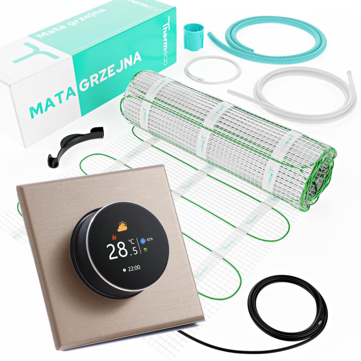 Zestaw ogrzewania podłogowego ECO 6m2 + regulator programowalny H20 WiFi-H20 Złoty