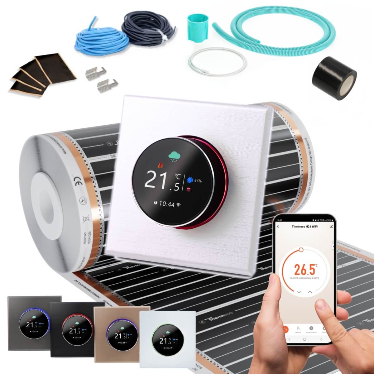 Folia grzewcza 6m2 (150W/m2) + regulator H20 WiFi