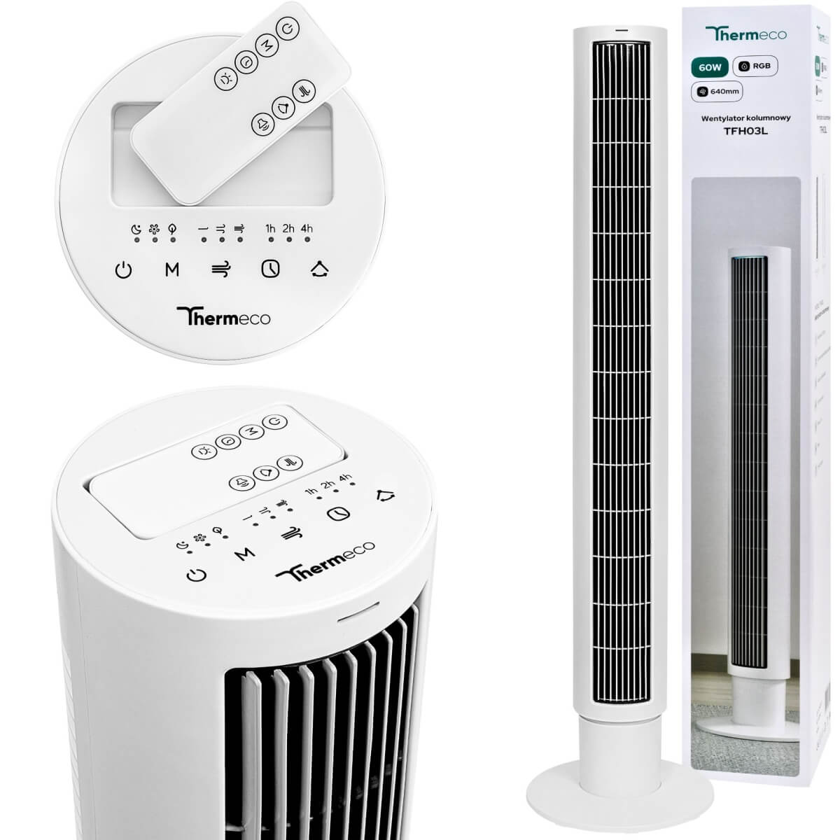 Wentylator kolumnowy Thermeco TFH03L biały - obrazek 8