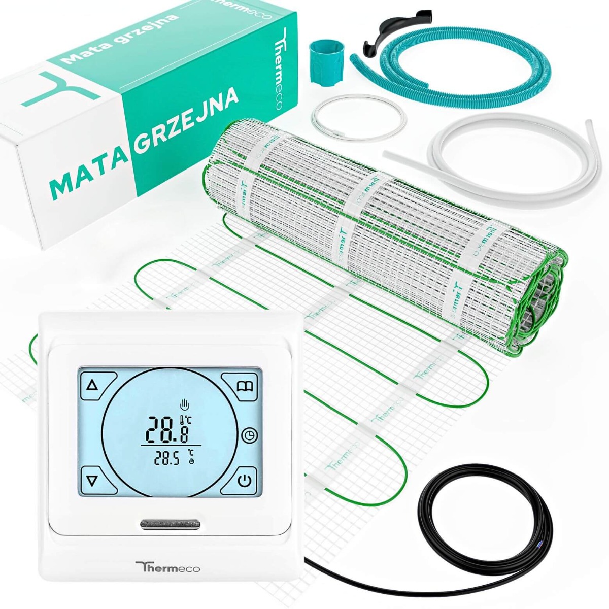 Mata grzewcza ECO zestaw pod płytki 2m2 + termostat H16