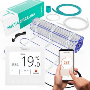 Mata grzewcza pod płytki 5m2 + termostat WiFi H21 Biały