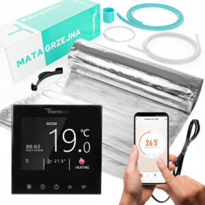 Mata pod panele Thermeco 6m2 - zestaw z regulatorem WiFi H21 Czarny