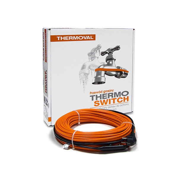 Przewód grzejny TV Thermo Switch 17 W/m do ochrony rur dł. 4 m