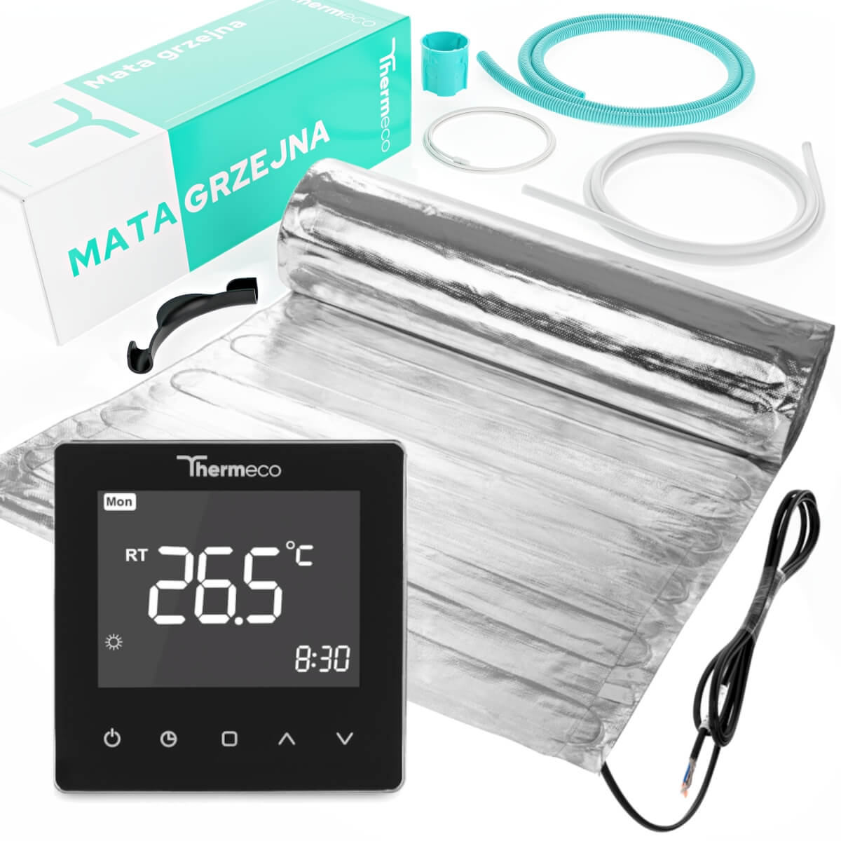 Zestaw ogrzewania pod panele Thermeco 5m2 + regulator programowalny H10 WiFi