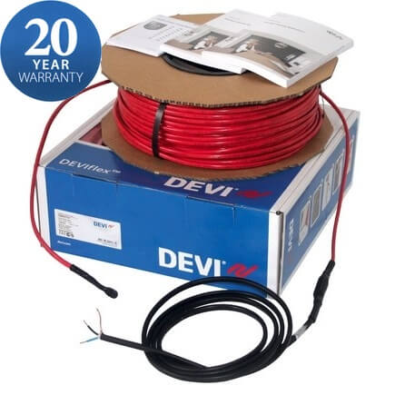 Kabel grzewczy DEVIflex 18T 18W/m, zasilanie jednostronne - 17,5m / 310 W
