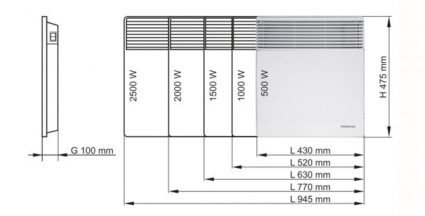 Elektryczny grzejnik konwektorowy T17 1500W - obrazek 6