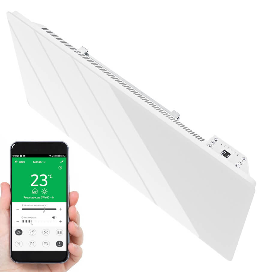 Elektryczny grzejnik szklany Thermeco Glasso 20 z WiFi - OUTLET