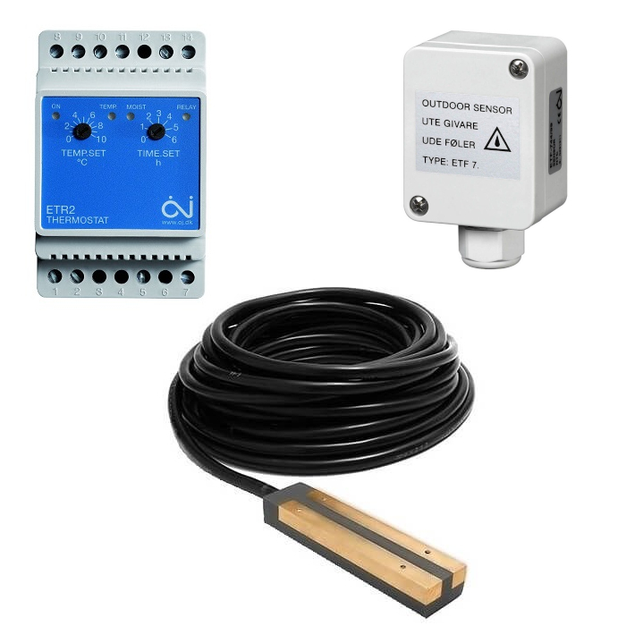 Komplet regulator temperatury ETR 2, czujnik wilgotności ETOR 55 i czujnik temperatury ETF 744/99