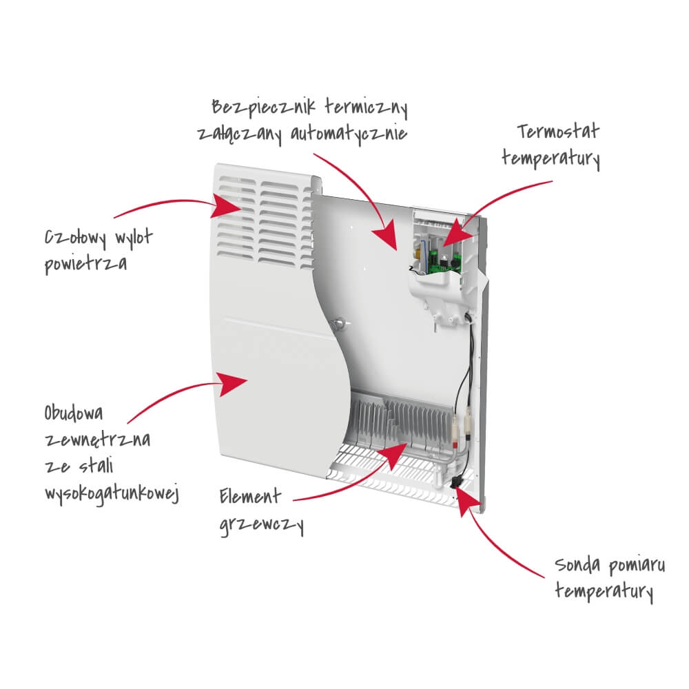 Elektryczny grzejnik konwektorowy Atlantic F120 WiFi 2000W - ścienny - obrazek 3