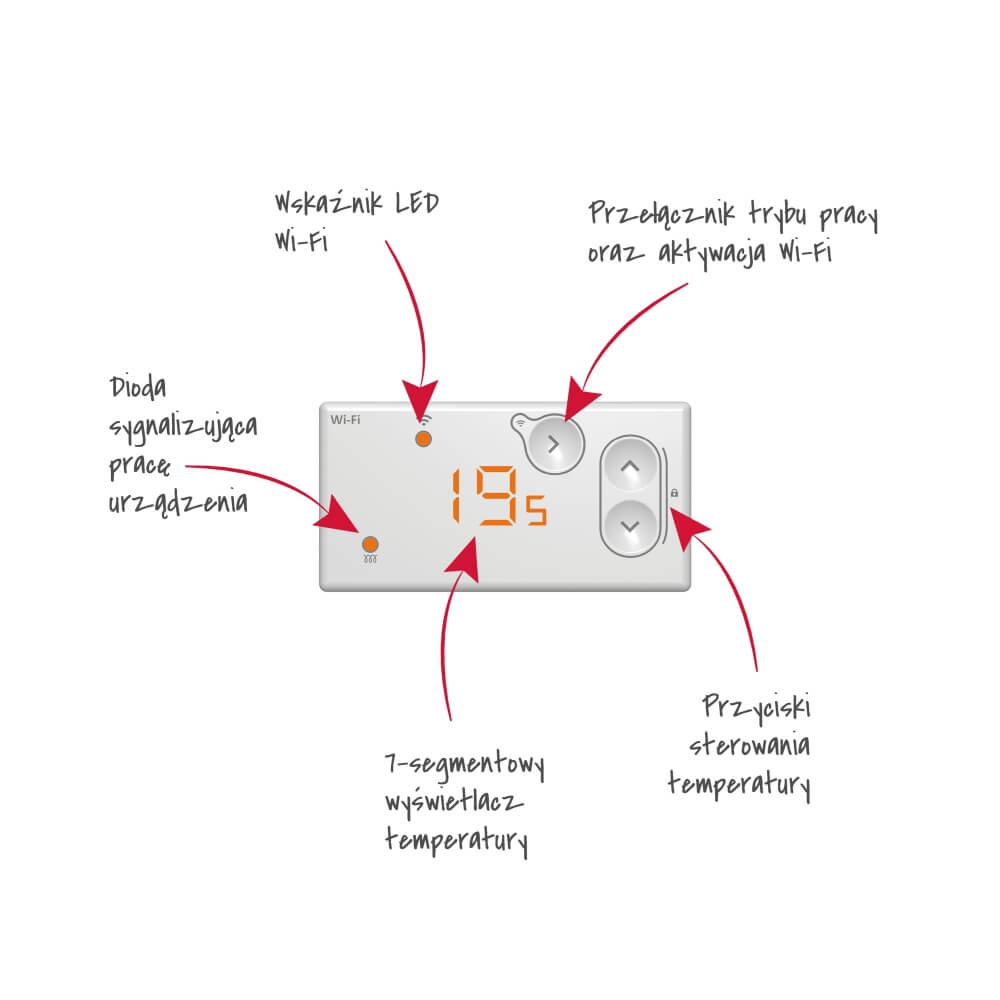 Elektryczny grzejnik konwektorowy Atlantic F120 WiFi 2500W - ścienny - obrazek 4