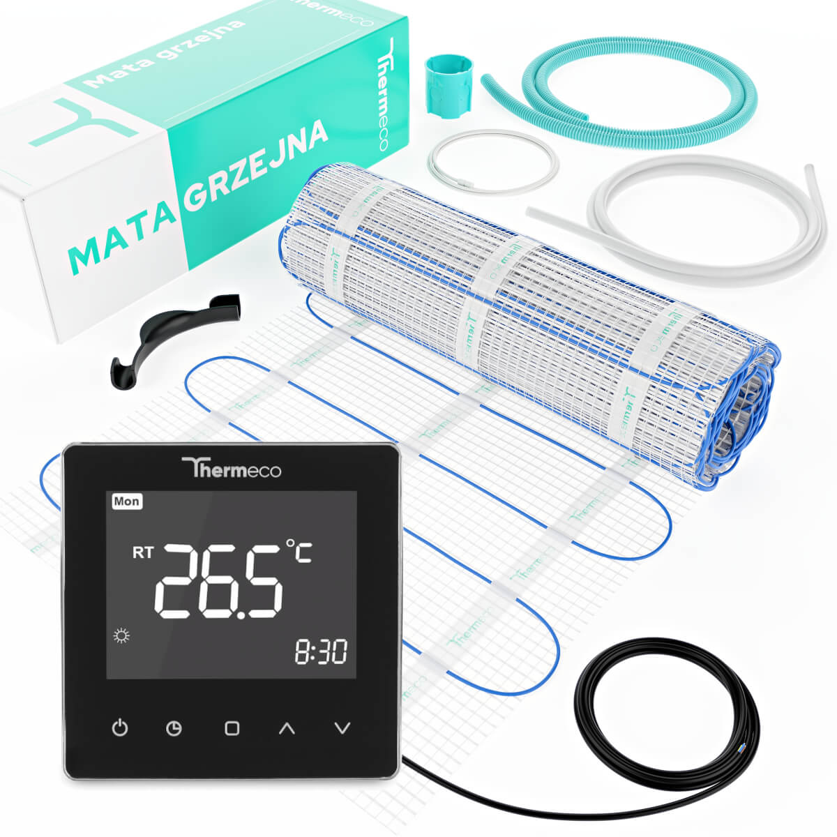 Zestaw ogrzewania podłogowego Thermeco 4m2 + regulator programowalny H10 WiFi