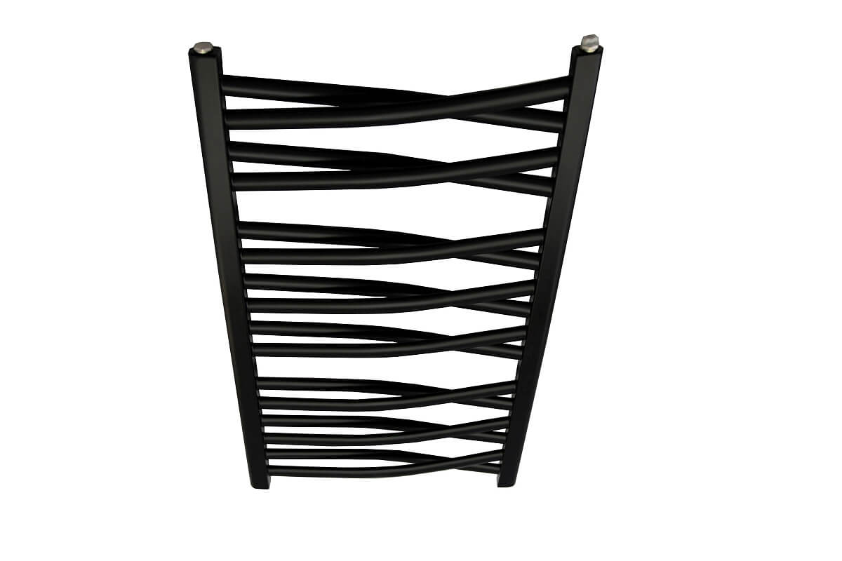 Grzejnik łazienkowy Łezka 3DX 675x540 mm - czarny - obrazek 4