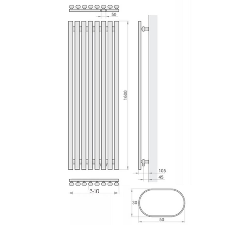 Grzejnik dekoracyjny Lazur 1600x540 mm - biały - obrazek 3